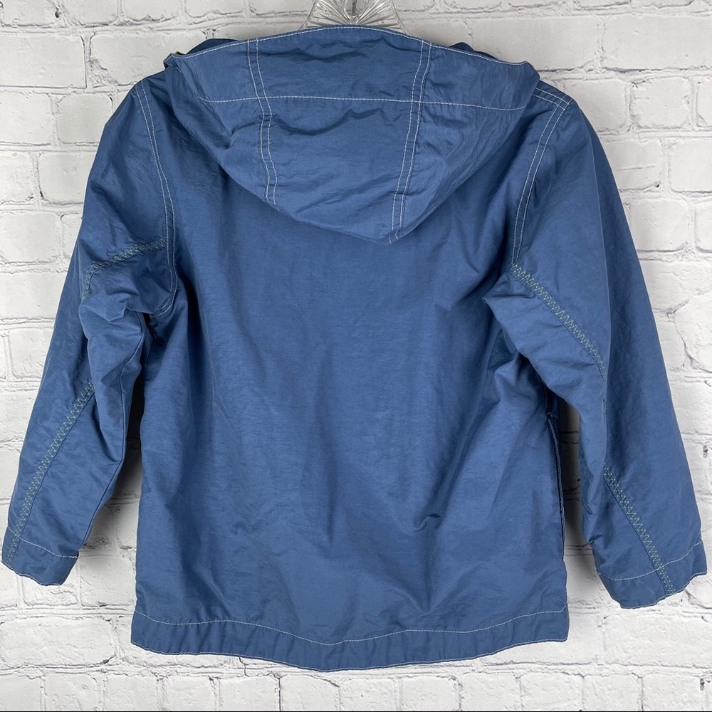 LANDS' END boys hooded zipper pullover windbreaker jacket pockets, sz L or 6X-7 - Picture 2 of 14